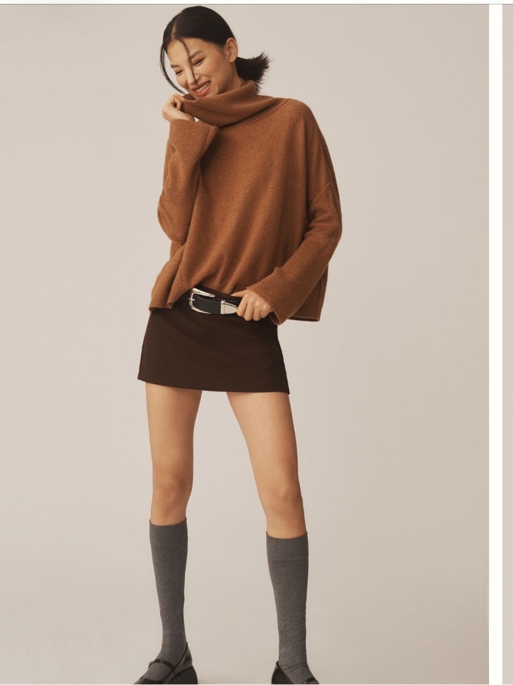 Pilcro Cashmere Wide Sleeve Turtleneck Sweater Size M
